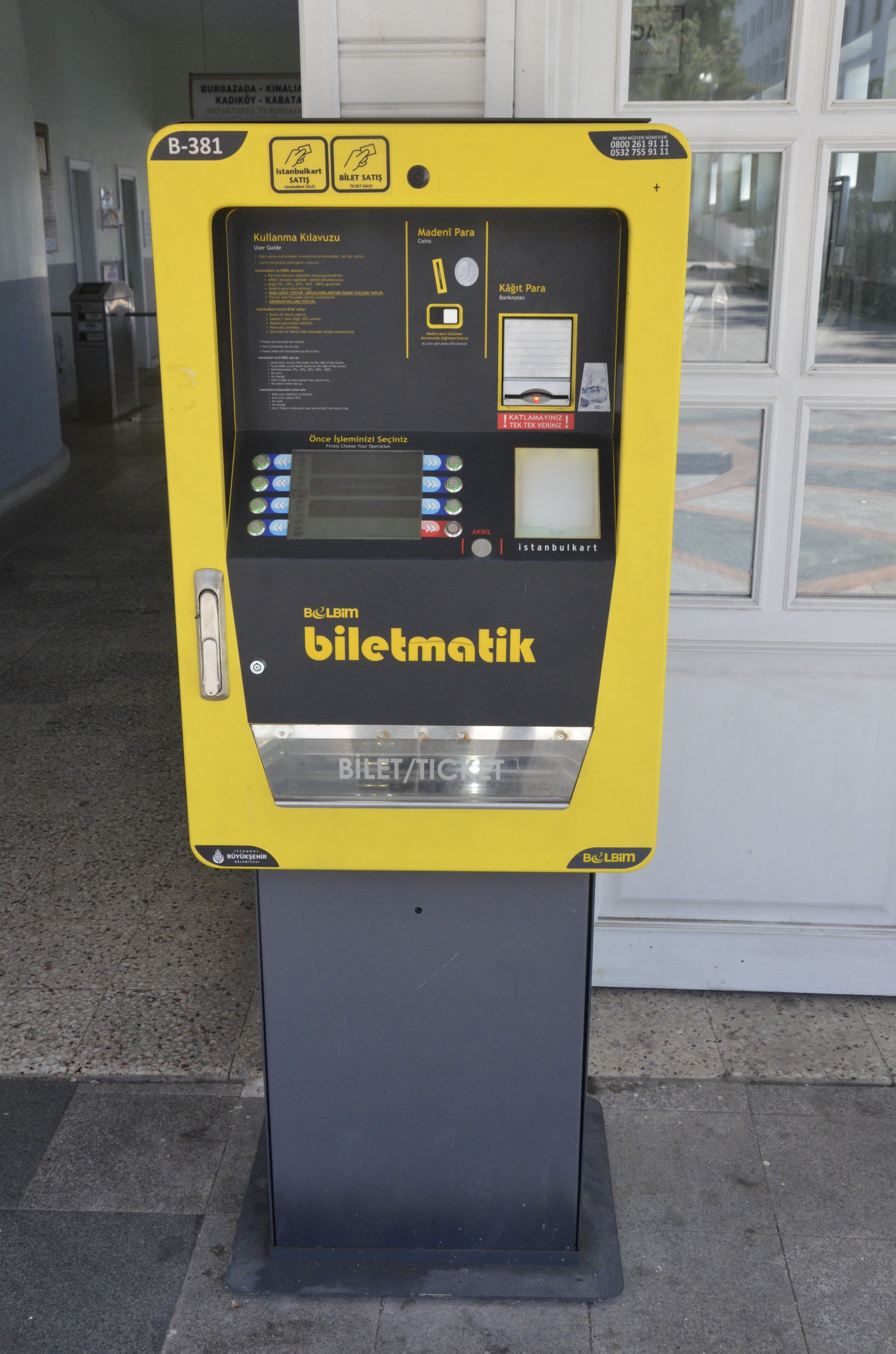 Biletmatik vending machine for Istanbulkart