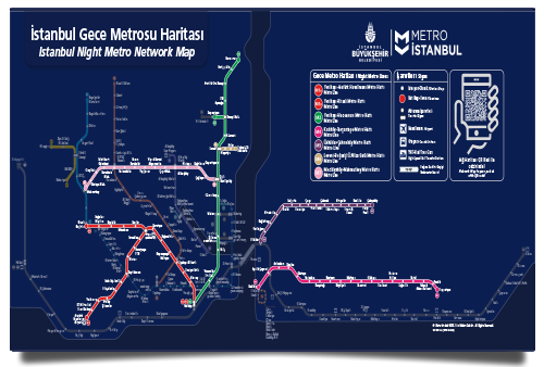 Istanbul Night Metro Map 2026