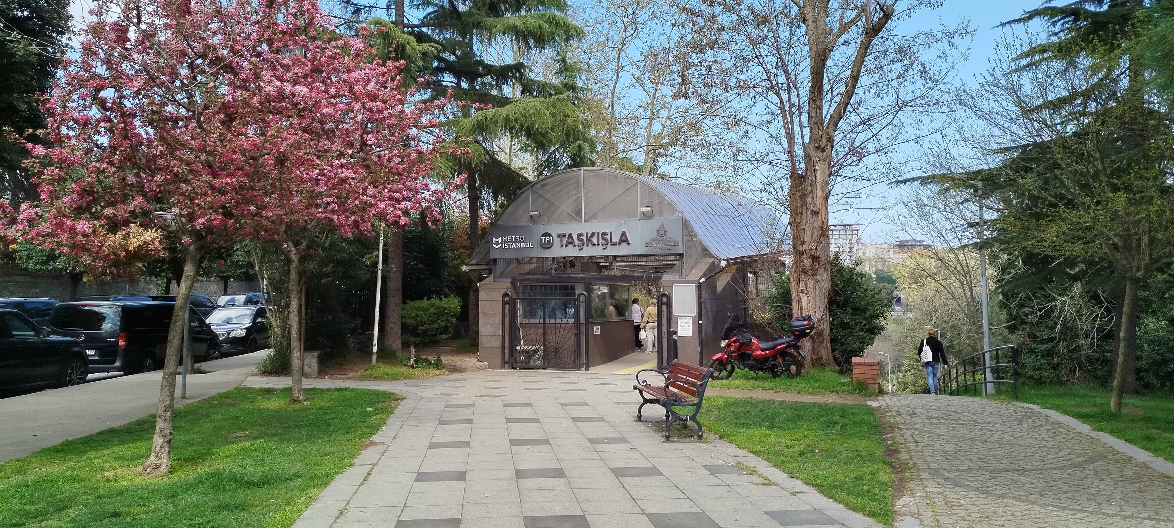 Entrance to the TF1 cable car station at Maçka in Istanbul